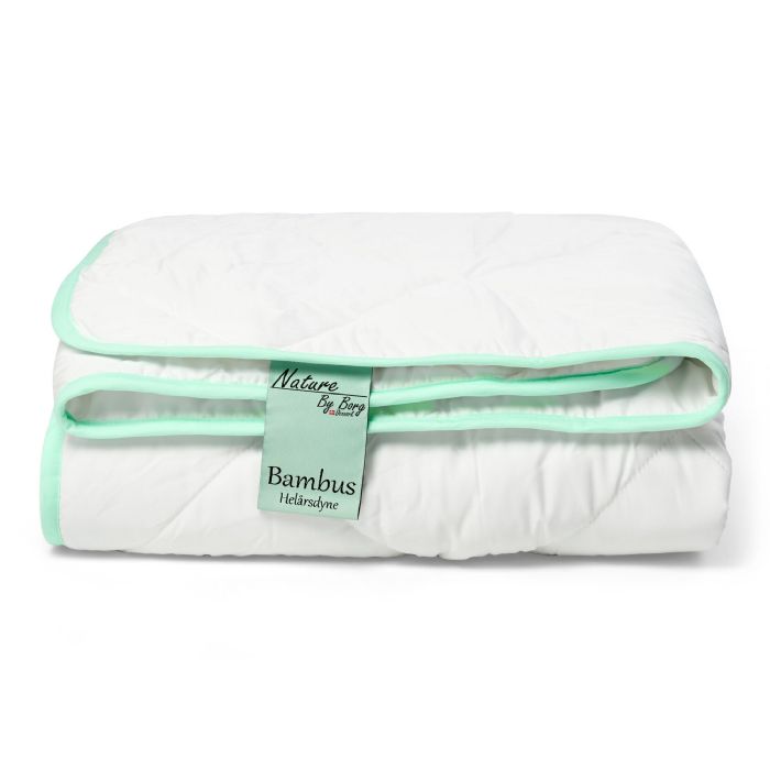 Bambus king size helårsdyne - 100% allergivenlig Bambus fyld - 240x220 cm - Nature By Borg bambusdyne med blødt bambusbolster 