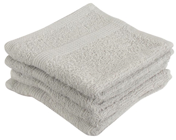 Vaskeklude 4-pak - 100% Blødt bomuld med høj absorberingsevne - 30x30 cm - Lysegrå vaskeklude fra danske By Borg