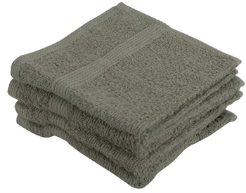 Vaskeklude 4-pak - 100% Blødt bomuld med høj absorberingsevne - 30x30 cm - Støvet grøn vaskeklude fra danske By Borg