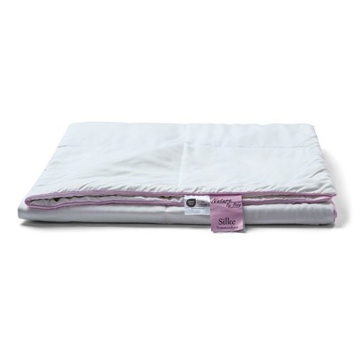 Baby silkedyne med 100% Mulberry silkefyld - 70x100 cm - Sommerdyne med blødt bambus bolster - Nature By Borg baby dyne 