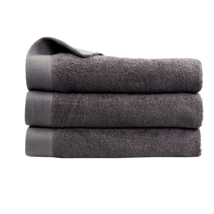 Badehåndklæde - 100% Blødt bomuld med høj absorberingsevne - 70x140 cm - Mørkegråt bade håndklæde fra danske By Borg