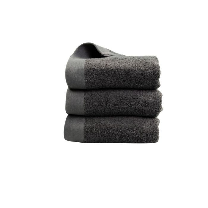 Gæstehåndklæde - 100% Blødt bomuld med høj absorberingsevne - 40x60 cm - Mørkegråt håndklæde fra danske By Borg