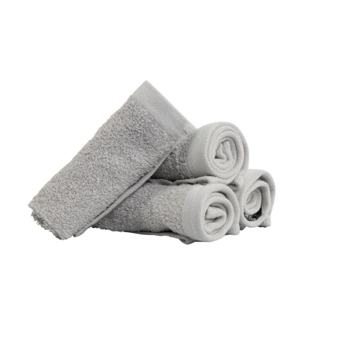 Vaskeklude 4-pak - 100% Blødt bomuld med høj absorberingsevne - 30x30 cm - Lysegrå vaskeklude fra danske By Borg