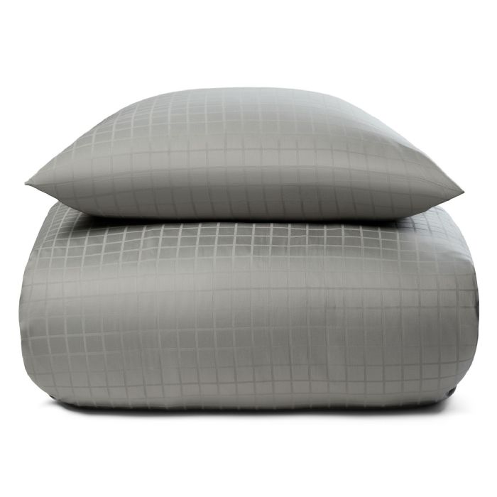 Økologisk Sengetøj - 150x210 cm - GOTS certificeret sengelinned - Gråt sengesæt i 100% bomuldssatin fra By Borg