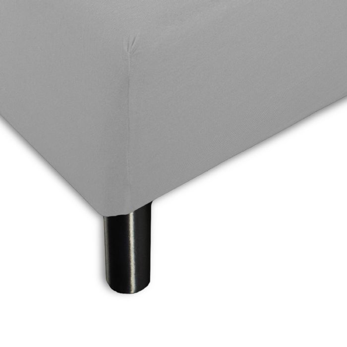Stræklagen 180x200 cm - 100% Økologisk bomuld - Grå GOTS certificeret jersey lagen - Faconlagen til madras 
