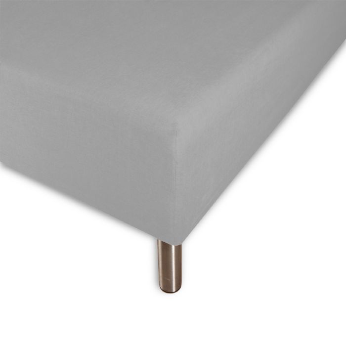 Boxlagen 160x200 cm - 100% Økologisk bomuldssatin - Grå - GOTS certificeret bokslagen til madras 