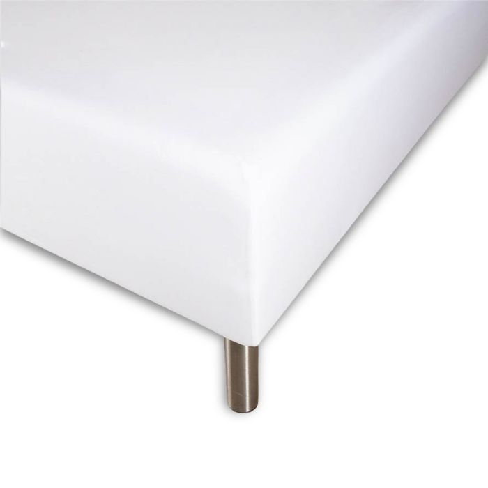 Boxlagen 160x200 cm - 100% Økologisk bomuldssatin - Hvid - GOTS certificeret bokslagen til madras 