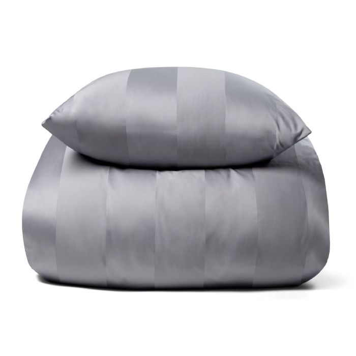 Luksus sengetøj - 150x210 cm - Gråt eksklusivt sengesæt i 100% bomuldssatin fra By Borg